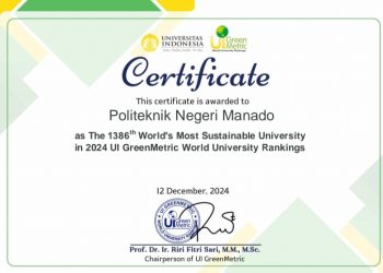 Polimdo Raih Penghargaan dari Universitas Indonesia Sebagai Perguruan Tinggi Paling Berkelanjutan ke-1386 di Dunia